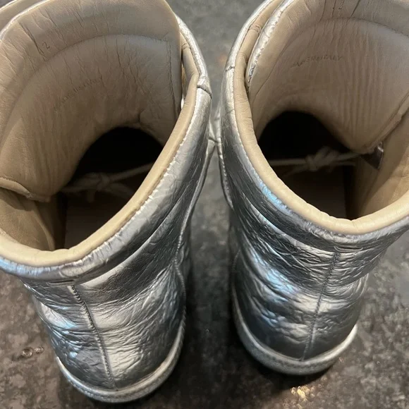 Maison Margiela Silver Foil High Top Sneakers - Picture 4 of 5